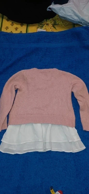 Pull-jurk voor 9 maanden met mousseline volant – photo 7